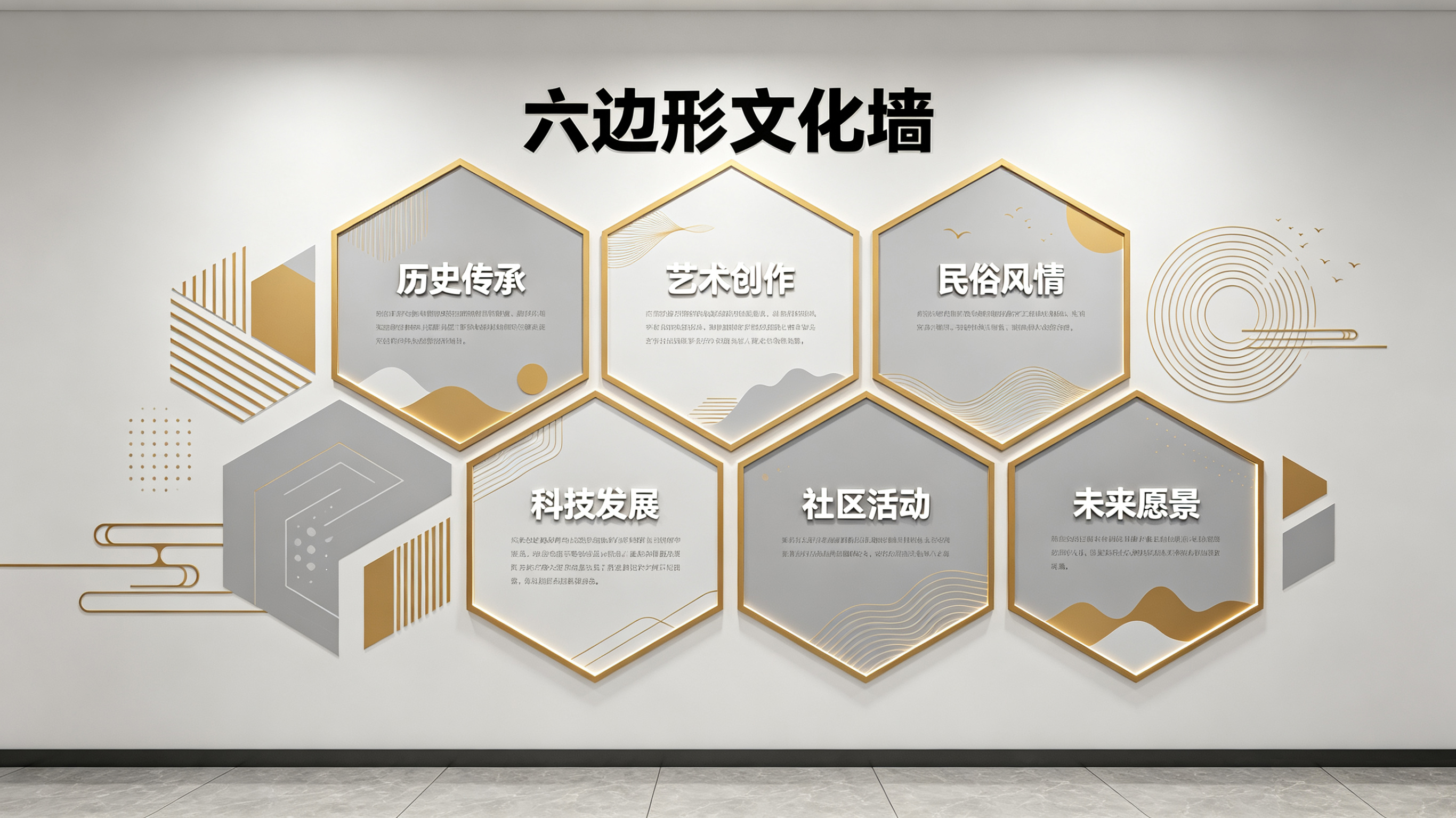 楚雄企业文化墙 | 六边形信息美学